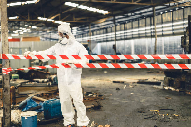 Professional Sewage Cleanup technician working in Litchfield, NH